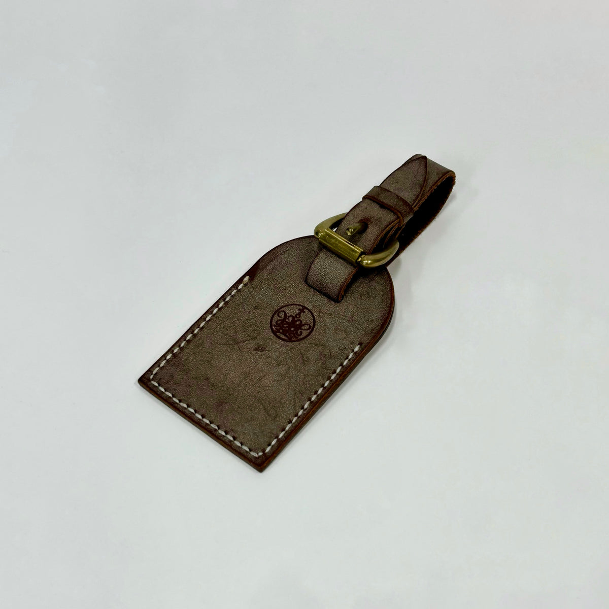 Handcraft Travel Tag(white line) - Brown