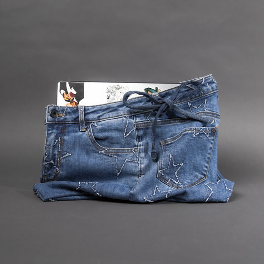 Hand Made Denim Mac book bag