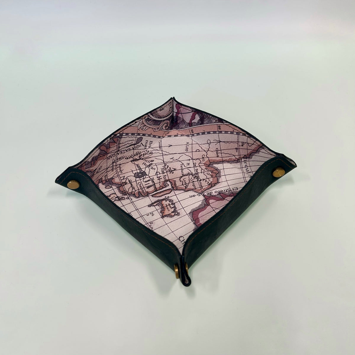 Handcraft Leather Tray - Map