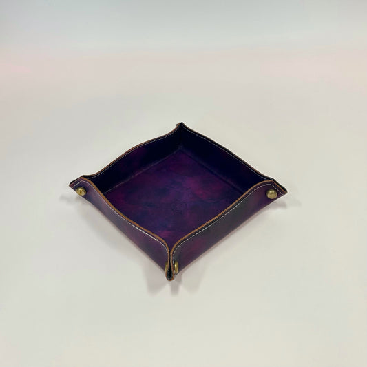 Handcraft Leather Tray - Purple