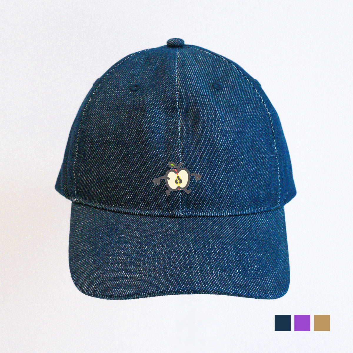 Embroidery Graphic Peaked Cap - Apple