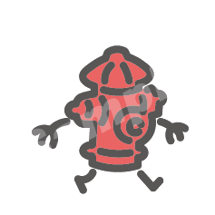 Embroidery Graphic Peaked Cap - Fire Hydrant