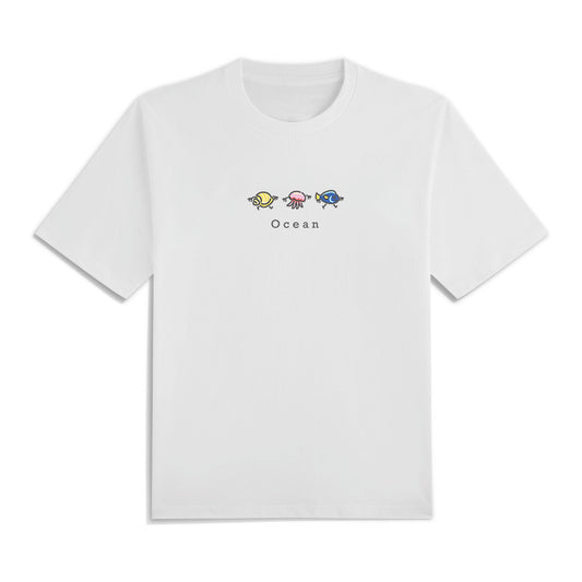 Embroidery Graphic Tee - Ocean